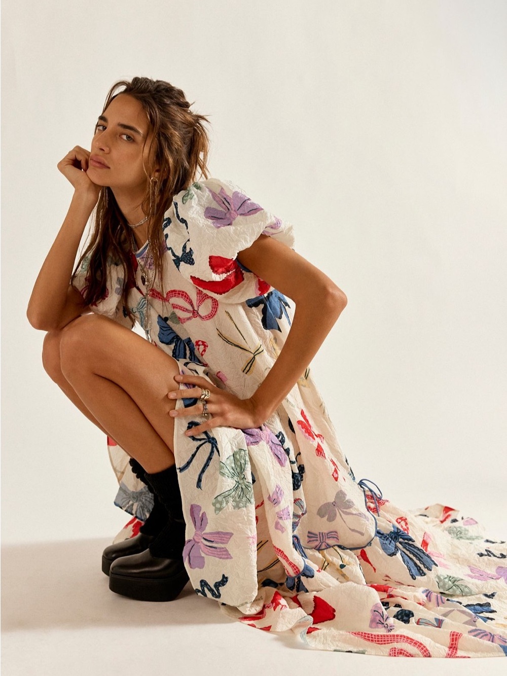 Free People Tied in a Bow Midi dress XS